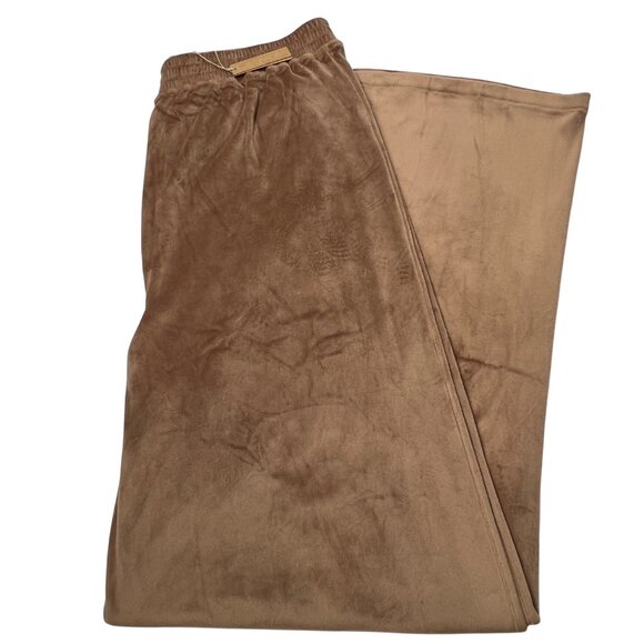 SKIMS Velour Wide Leg Track Pants Sienna Large Pull On Soft Compy - Picture 4 of 11